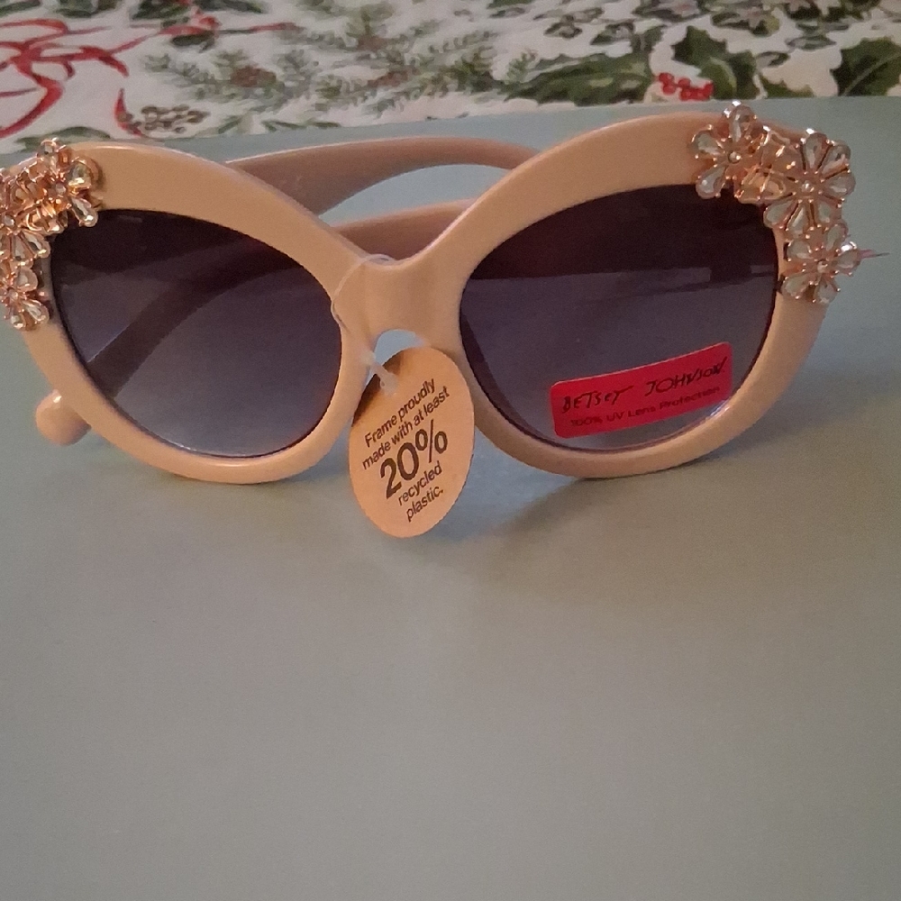 Betsey Johnson Floral Embellished Sunglasses NWT